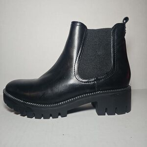 Limelight Women's Chelsea Faux Leather Chunky Boots Silver Accent 7M